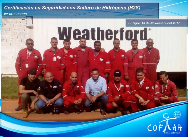 Certificación en Seguridad con el Sulfuro de Hidrógeno (WEATHERFORD) El Tigre
