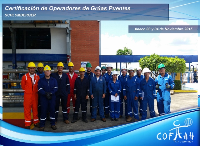 Certificación de Operadores de Grúas Puentes (SCHLUMBERGER) Anaco