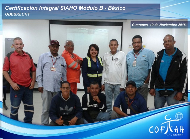 Certificación Integral SIAHO Módulo B – Básico (ODEBRECHT) Guarenas