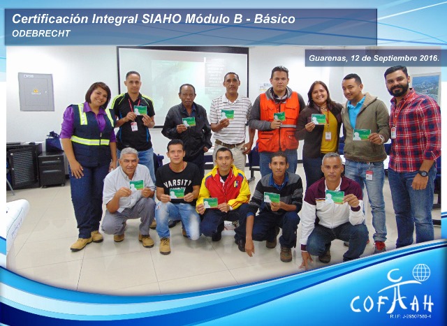 Certificación Integral SIAHO Módulo B – Básico (ODEBRECHT) Guarenas