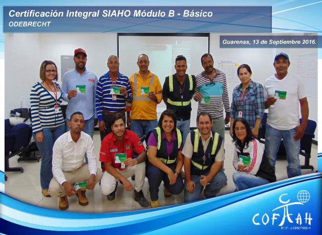 Certificación Integral SIAHO Módulo B – Básico (ODEBRECHT) Guarenas