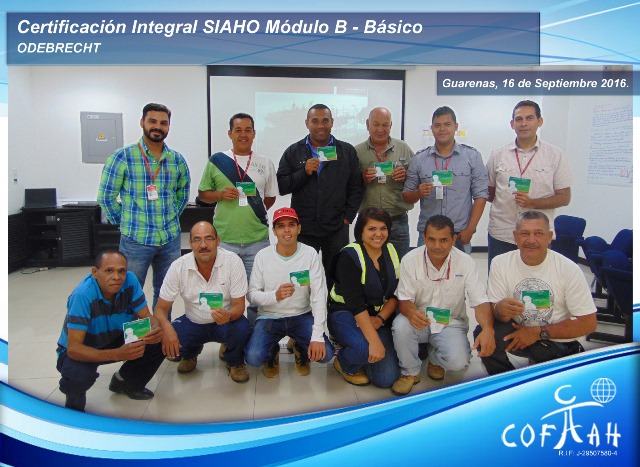 Certificación Integral SIAHO Módulo B – Básico (ODEBRECHT) Guarenas