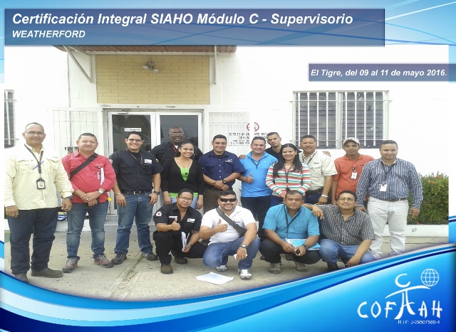 Certificación Integral SIAHO Módulo C – Supervisorio (WEATHERFORD) El Tigre -
