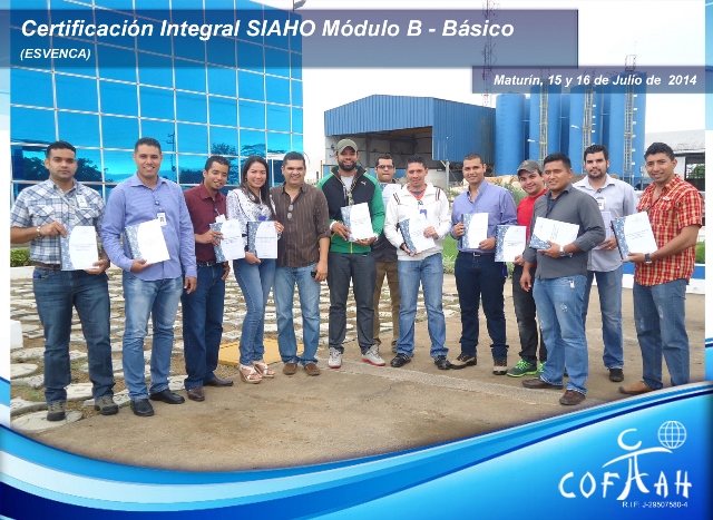 Certificación Integral SIAHO Módulo B (ESVENCA) Maturín
