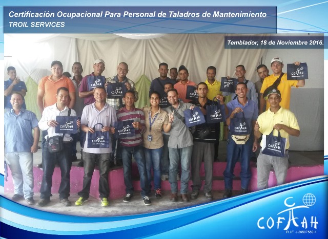 Certificación Ocupacional para Personal de Taladros de Mantenimiento (TROIL Services) Temblador