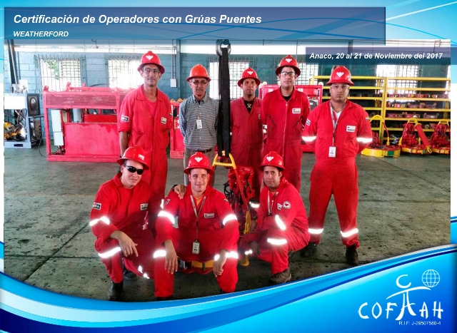 Certificación de Operadores de Grúas Puentes (WEATHERFORD) Anaco