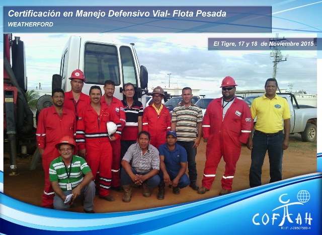 Certificación en Manejo Defensivo Vial Flota Pesada (WEATHERFORD) El TIgre