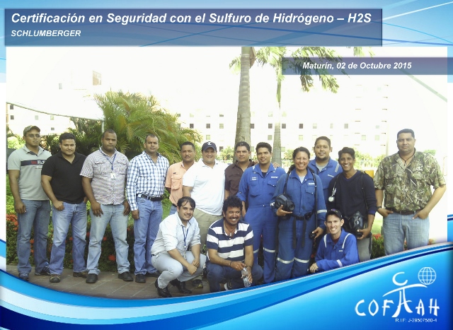 Certificación en Seguridad con el Sulfuro de Hidrógeno (SCHLUMBERGER) Maturín
