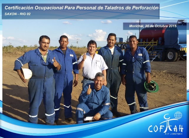 Certificación Ocupacional para Personal de Taladros de Perforación (SAXON) Morichal