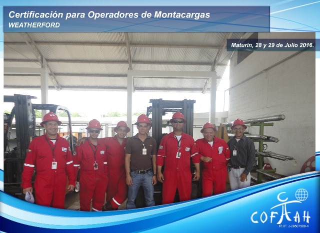 Certificación de Operadores de Montacargas (WEATHERFORD) Maturín