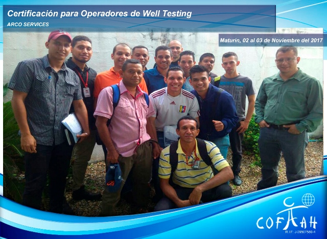 Certificación para Operadores de Well Testing (ARCO Services) Maturín