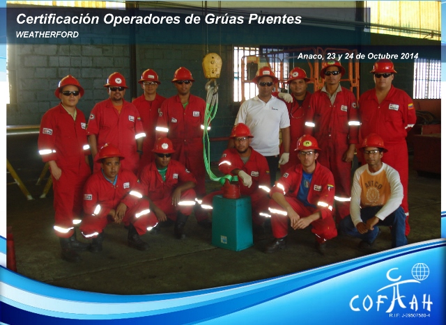 Certificación Operadores de Grúas Puentes (WEATHERFORD) Anaco