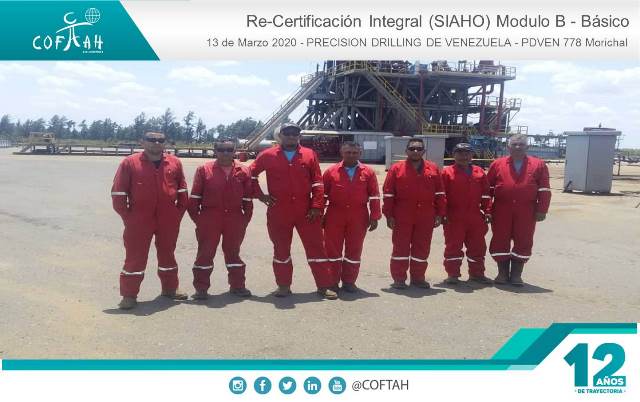 Re-Certificación Integral SIAHO Módulo B – Básico (PRECISION DRILLING) Taladro PDVEN 778 Morichal