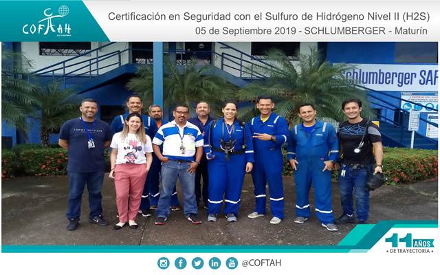 Certificación en Seguridad con el Sulfuro de Hidrogeno Nivel II (SCHLUMBERGER) Maturín