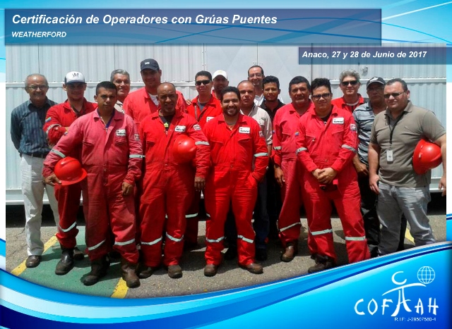 Certificación de Operadores de Grúas Puentes (WEATHERFORD) Anaco