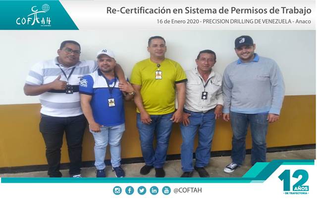 Re-Certificación en Sistema de Permisos de Trabajo (PRECISION DRILLING) Anaco