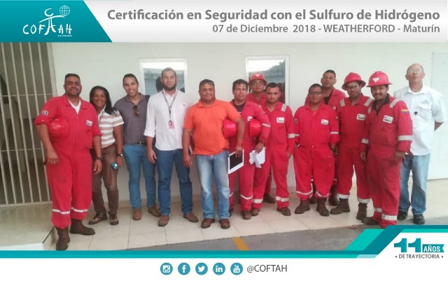 Certificación en Seguridad con el Sulfuro de Hidrógeno (WEATHERFORD) Maturín