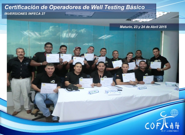 Certificación para Operadores de Well Testing - Basico (INVERSIONES INFECA 27) Maturín