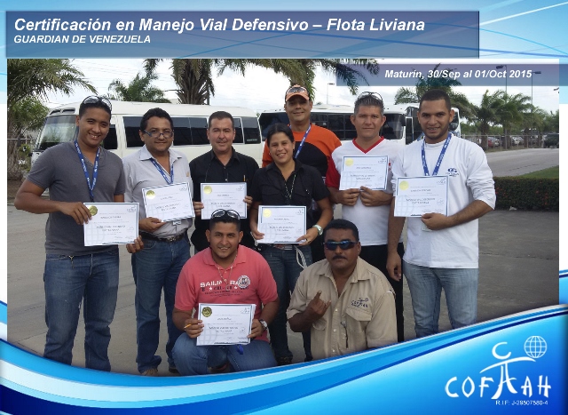 Certificación en Manejo Vial Defensivo - Flota Livina (GUARDIAN) Maturín