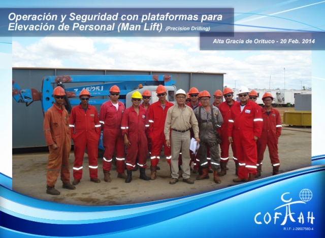 Certificación Operadores con plataformas para Elevación de Personal (Precision Drilling) Altagracia de Orituco