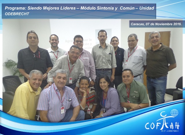 Programa: Siendo Mejores Líderes – Módulo Sintonía y Común – Unidad (ODEBRECHT) Caracas