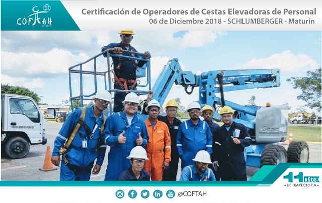 Certificación para Operadores de Cestas Elevadoras de Personas (SCHLUMBERGER) Maturín