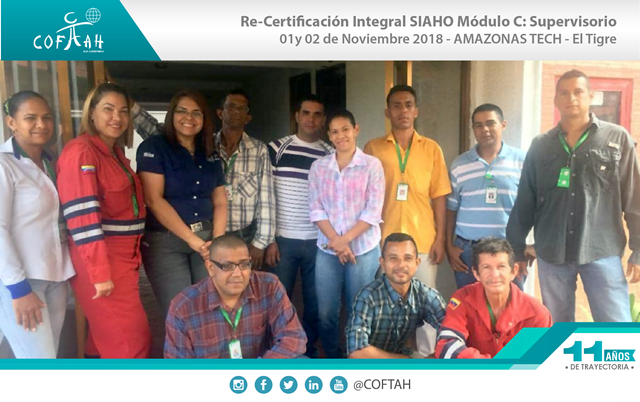 Re-Certificación Integral SIAHO Módulo C - Supervisorio (AMAZONAS TECH) El Tigre