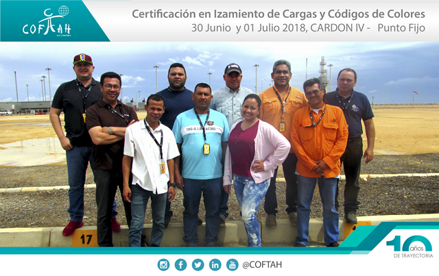 Certificación en Izamiento de Cargas y Códigos de Colores (CARDON IV) Punto Fijo