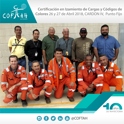 Certificación en Izamiento de Cargas y Códigos de Colores (CARDON IV) Punto Fijo
