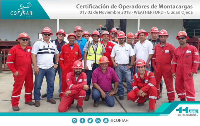 Certificación de Operadores de Montacargas (WEATHERFORD) Ciudad Ojeda