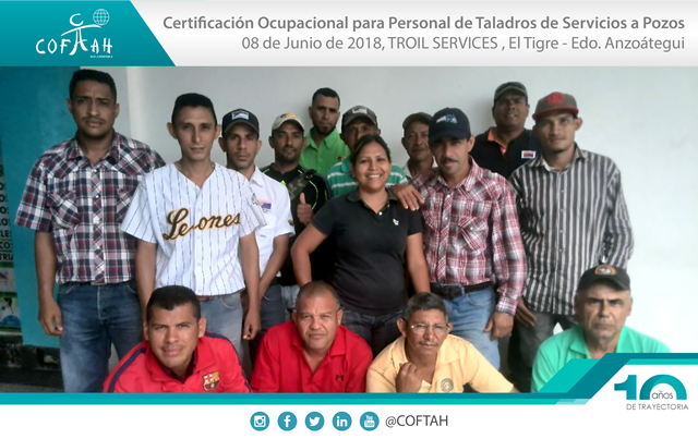 Certificación Ocupacional para Personal de Taladros de Servicios a Pozos (TROIL Services) Pariaguan