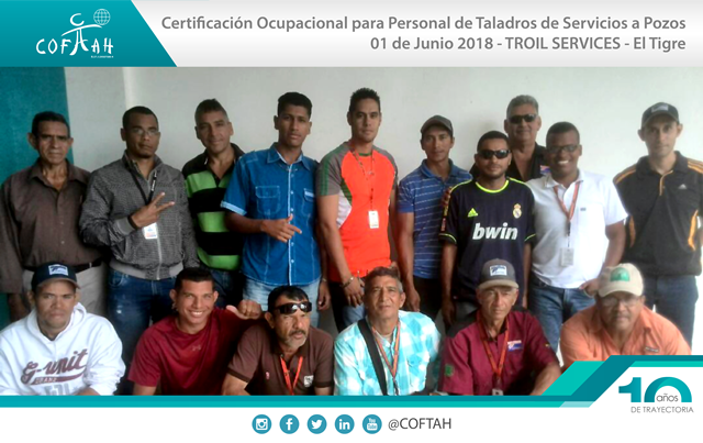 Certificación Ocupacional para Personal de Taladros de Servicios a Pozos (TROIL SERVICES) El Tigre