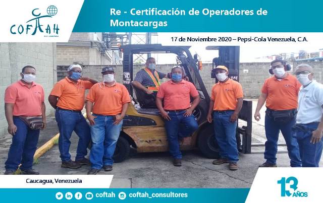 Re-Certificación de Operadores de Montacargas (PEPSI COLA VZLA 17-11-2020)