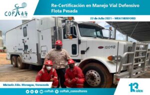 Certificación en Manejo Vial Defensivo Flota Pesada