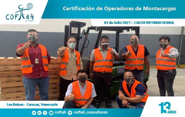 Certificación de Operadores de Montacargas en CALOX INTERNATIONAL 1era