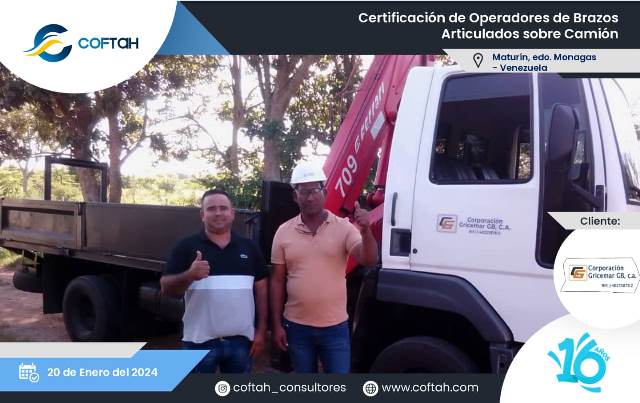 Certificación de Operadores de Brazos Articulados sobre Camión